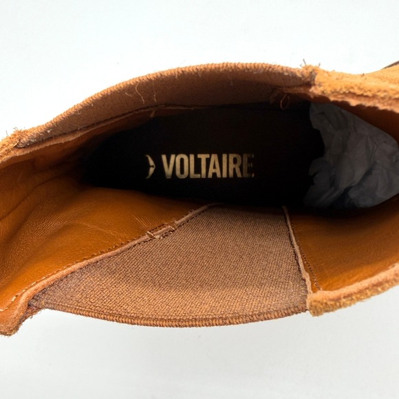 Zadig & Voltaire Tyler Cecilia Boots Women 37 Brown Suede Western Buckle Pointed - Picture 7 of 12